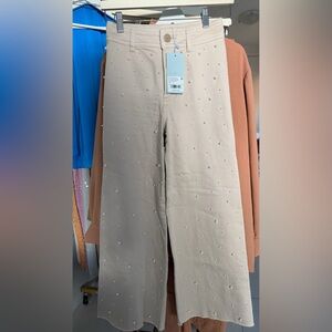 Caslon Sand Pearl-Embellished Pants